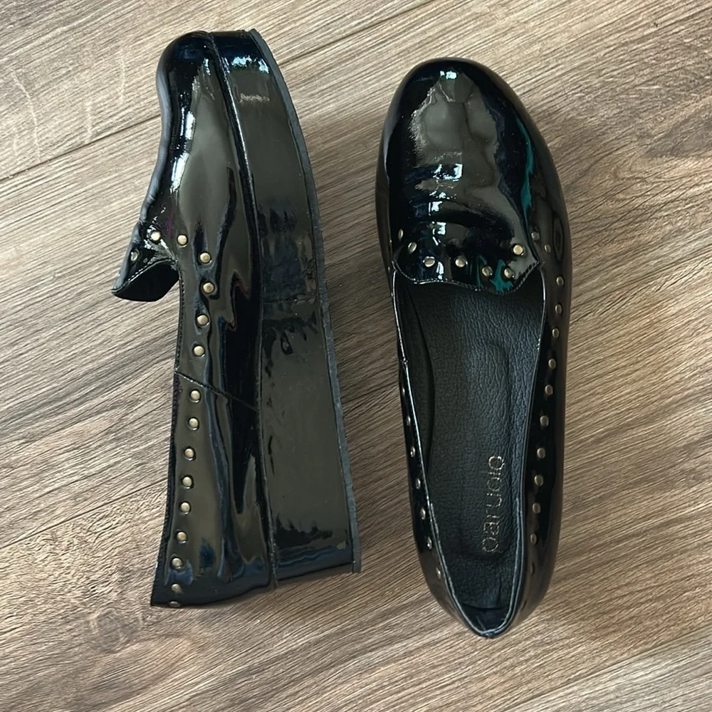 Paruolo studded patent leather black shoes SZ 9.5 ?